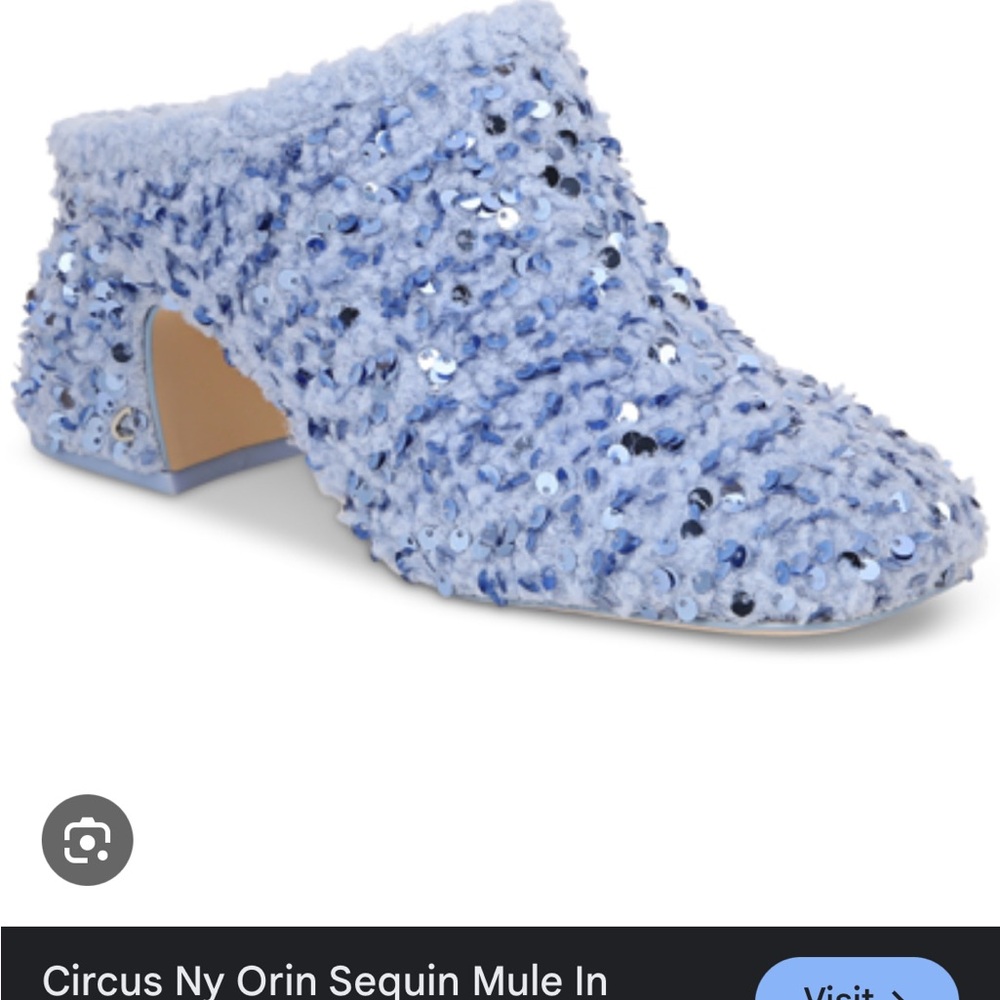 Circus by Sam Edelman Blue Sequin Mules Sz 7 New w/ Box